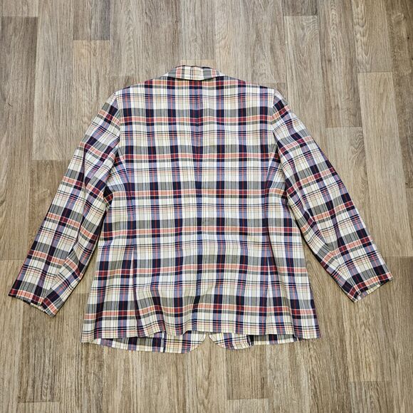 Vtg Cricket Lane Plaid Blazer Jacket Womens 2X Acadamia Preppy Lightweight - Picture 7 of 10